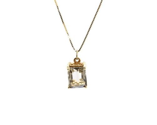 Topaz Gold Pendant with Chain