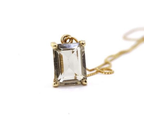 Topaz Gold Pendant with Chain