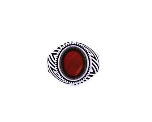 Natural Red Coral – Silver Ring