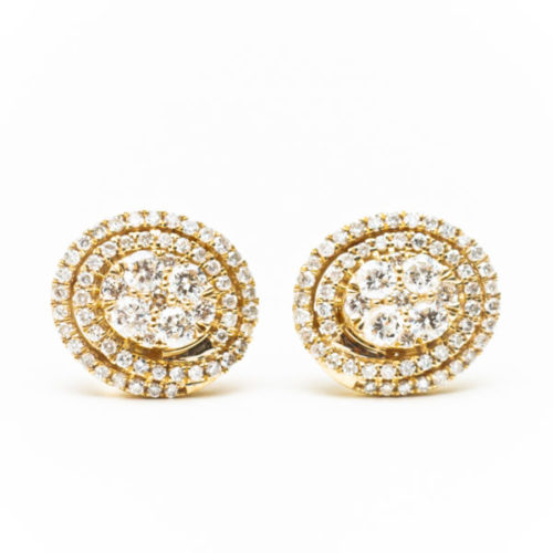 14K YELLOW GOLD EARRINGS WITH WHITE DIAMOND(S)